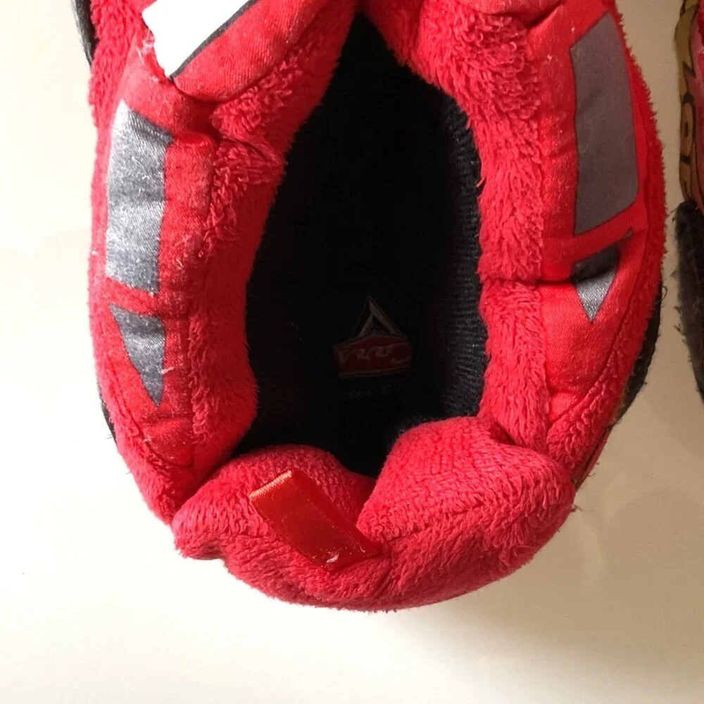 Disney Lightning McQueen Plush Slippers Unisex EUC